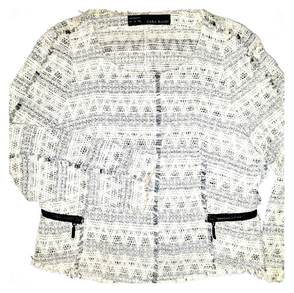 Zara Basic Fringe Silver Jacket - image 1